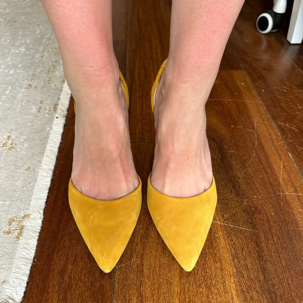 Essex Lane Yellow Heels Suede Sophistication